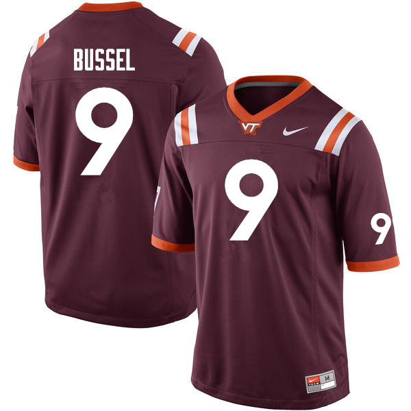 Men #9 Luke Bussel Virginia Tech Hokies College Football Jerseys Sale-Maroon